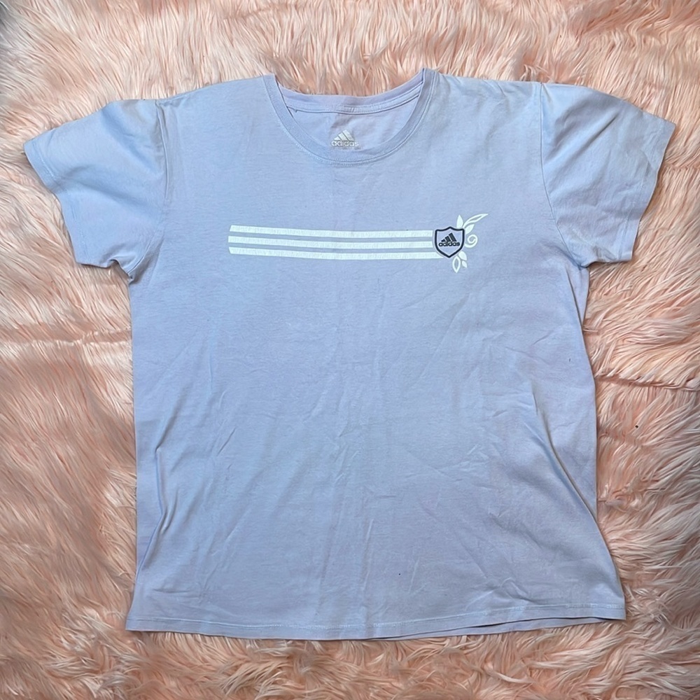 Adidas Light Blue Woman’s T Shirt Size Large